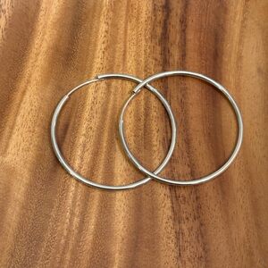 Silpada Silver Hoop Earrings Classic Minimalist Design